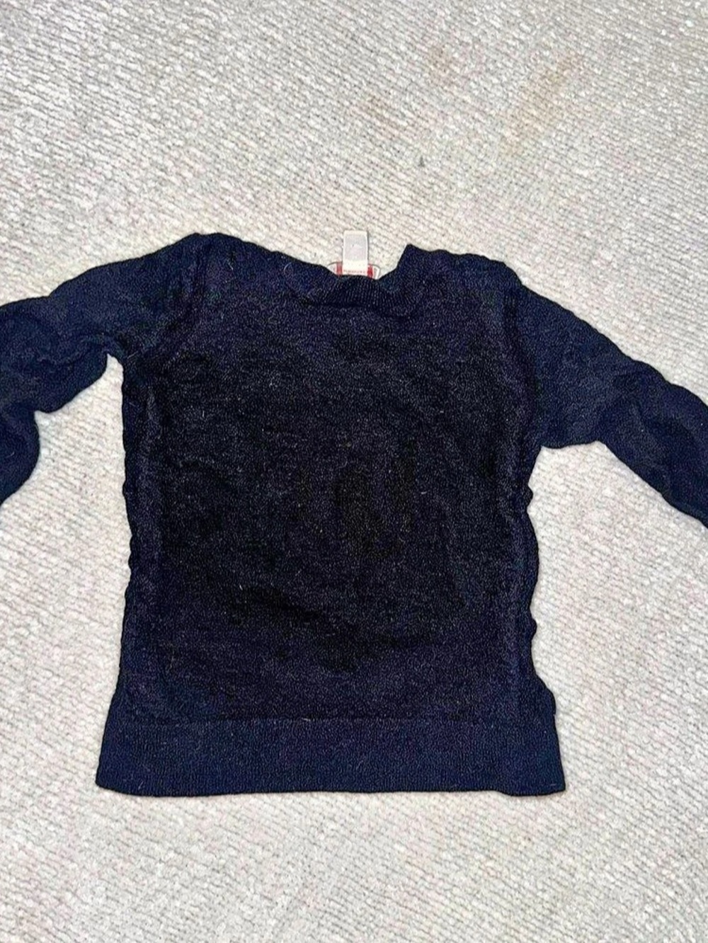 Extra Fine Merino Wool Crewneck in Black Size XS Kids 4-5t